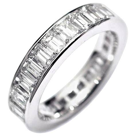 chanel set emerald diamond eternity band|diamond platinum channel set band.